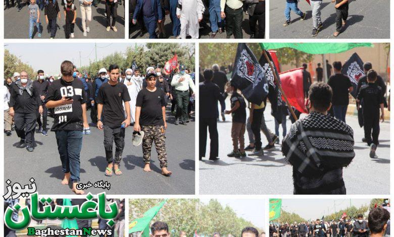راهپیمایی اربعین حسینی ویژه جاماندگان اربعین در شهر باغستان‌‌ برگزار شد