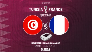 ساعت دقیق بازی تونس و فرانسه در جام جهانی 2022 قطر