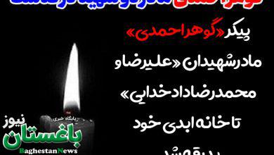 علت فوت مرحومه گوهر احمدی مادرشهیدان علیرضا و محمدرضا دادخدایی