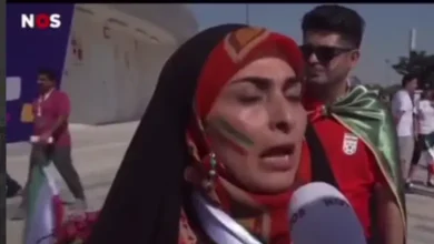 مصاحبه عجیب یک خانم چادری و محجبه هوادار ایرانی در قطر