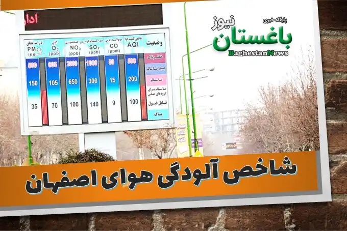 شاخص آلودگی هوای اصفهان امروز