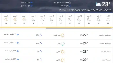 هواشناسی ایرانشهر امروز و فردا و پس فردا تا ده روز دیگر