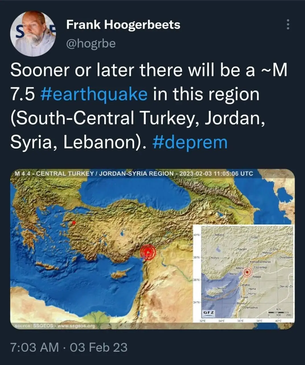 پیشبینی 3 روز قبل دانشمند زمین‌شناسی ترکیه‌ای از وقوع زمین لرزه در نقطه مورد نظر!