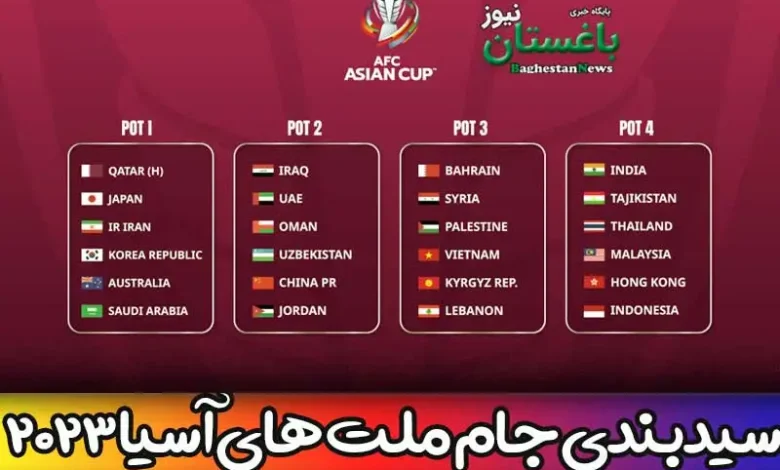 سیدبندی کامل جام ملت های آسیا 2023 به همراه لیست تیم ها