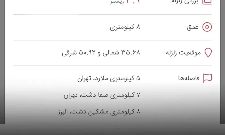 نظرات کاربران درباره زلزله امروز جمعه ملارد و کرج و غرب استان تهران