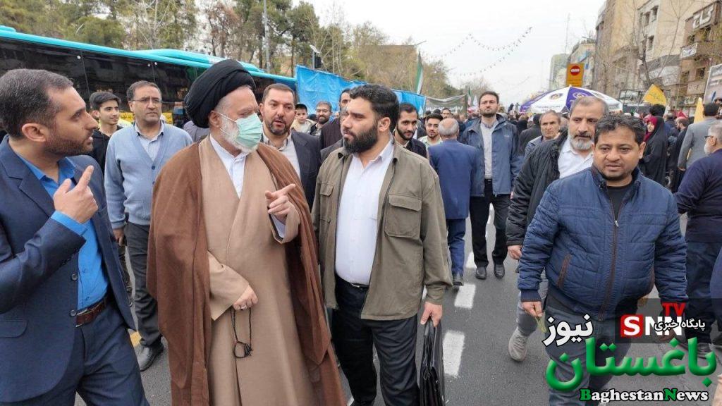 سیدمصطفی خامنه ای فرزند رهبری در راهپیمایی قدس