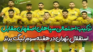 ترکیب احتمالی سپاهان اصفهان مقابل استقلال تهران در هفته سوم لیگ برتر