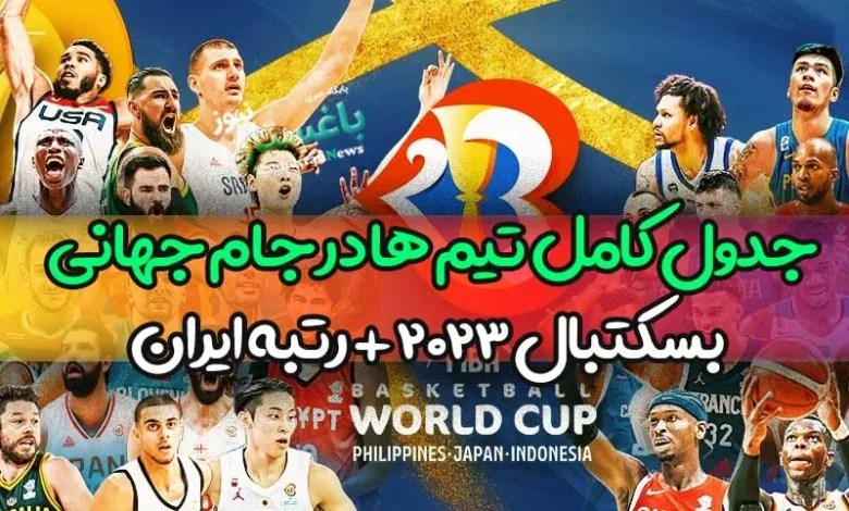 جدول کامل تیم ها در جام جهانی بسکتبال 2023 + رتبه ایران