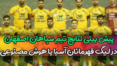 پیش بینی نتایج تیم سپاهان اصفهان در لیگ قهرمانان آسیا توسط هوش مصنوعی