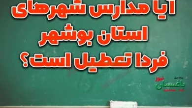 آیا مدارس شهرهای استان بوشهر فردا تعطیل است؟