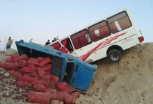 تصادف مینی بوس در آزادراه قزوین زنجان