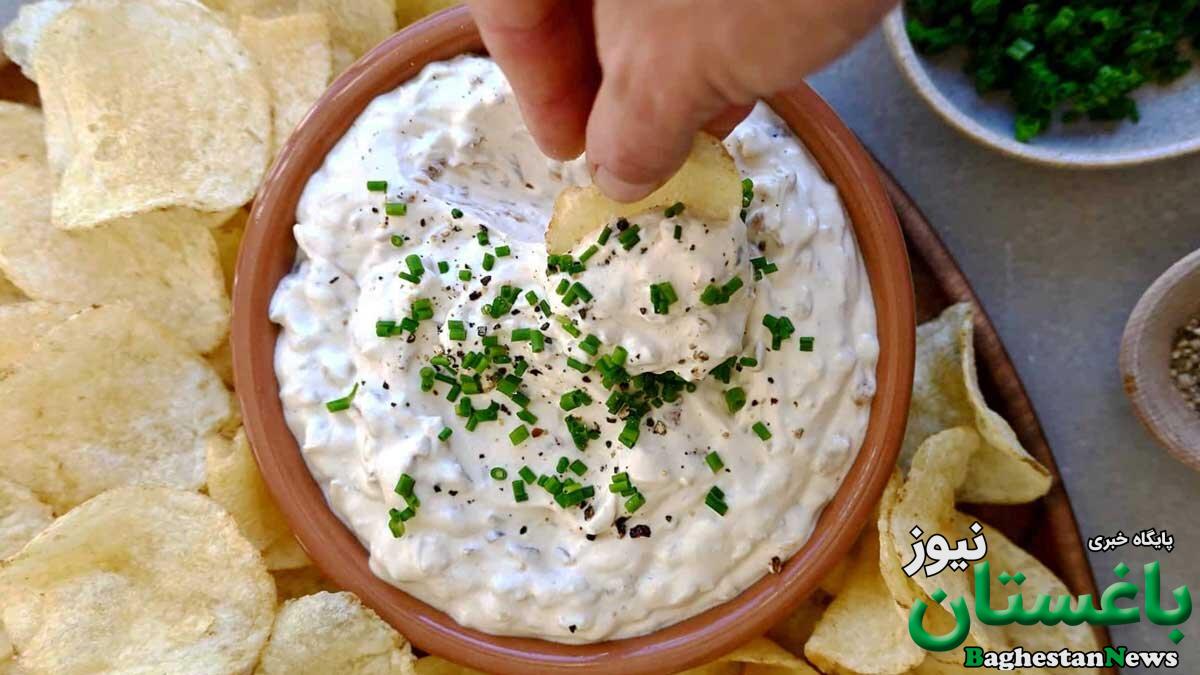 طرز تهیه دیپ خامه ترش و پیاز